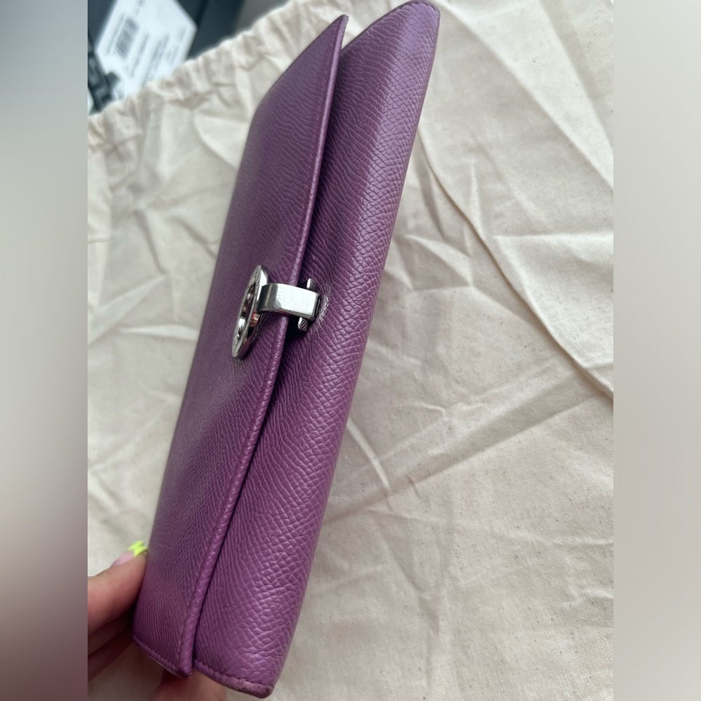 BVLGARI Bulgari Purple Lavender Saffiano Leather Continental Card Coin Wallet - Picture 10 of 16
